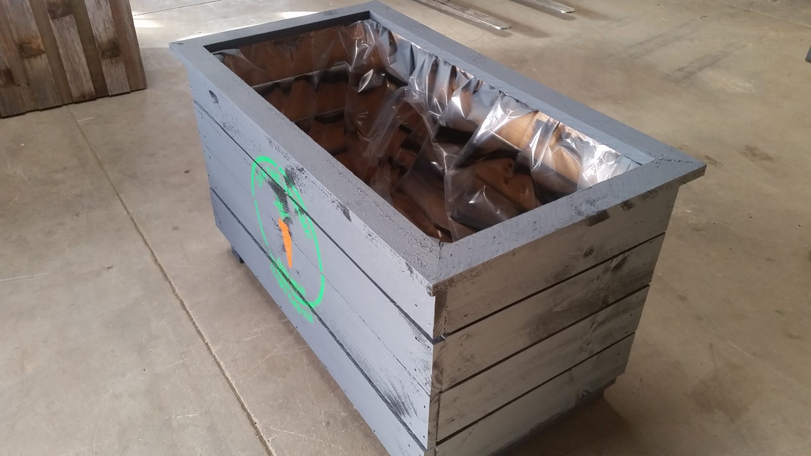 Large rectangle Bin (Painted) Dan the Veggie Bin Man