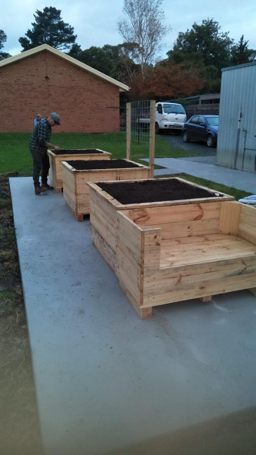 Apple Bin Garden Seat Dan the Veggie Bin Man